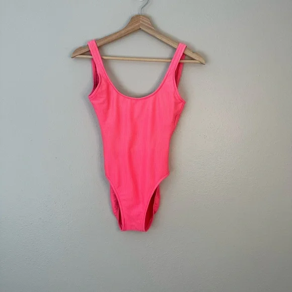 Vintage Swim Vintage 8s Hot Pink Ribbed Bathing Suit Poshmark